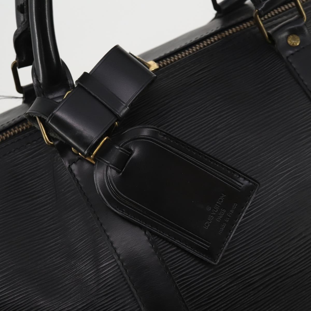 LOUIS VUITTON Epi Keepall 60 Boston Bag Black M42942 LV Auth 189674