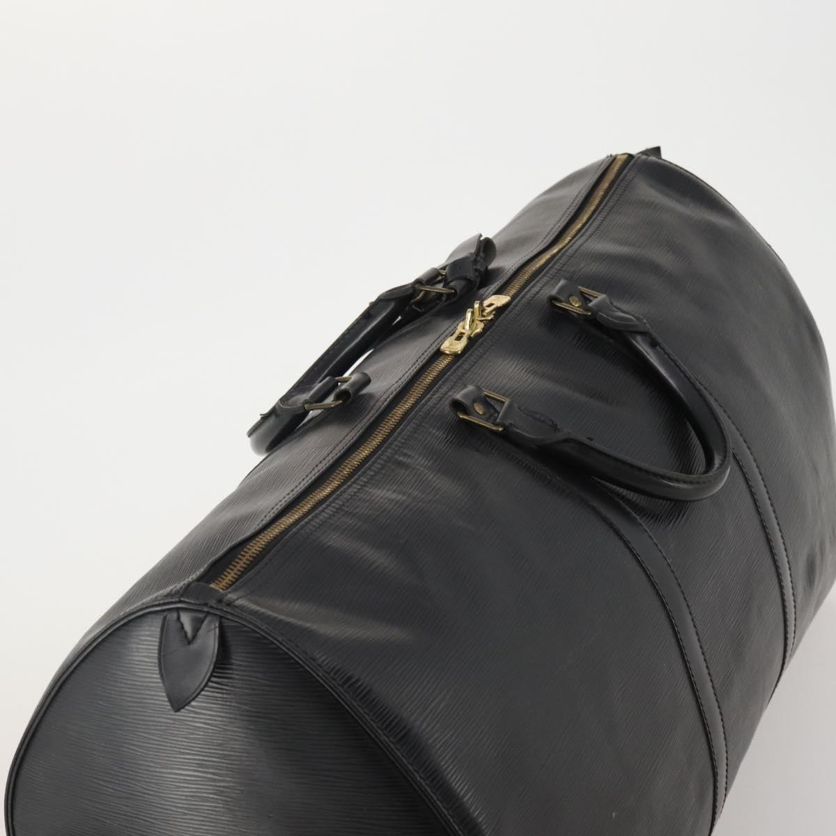 LOUIS VUITTON Epi Keepall 60 Boston Bag Black M42942 LV Auth 189674
