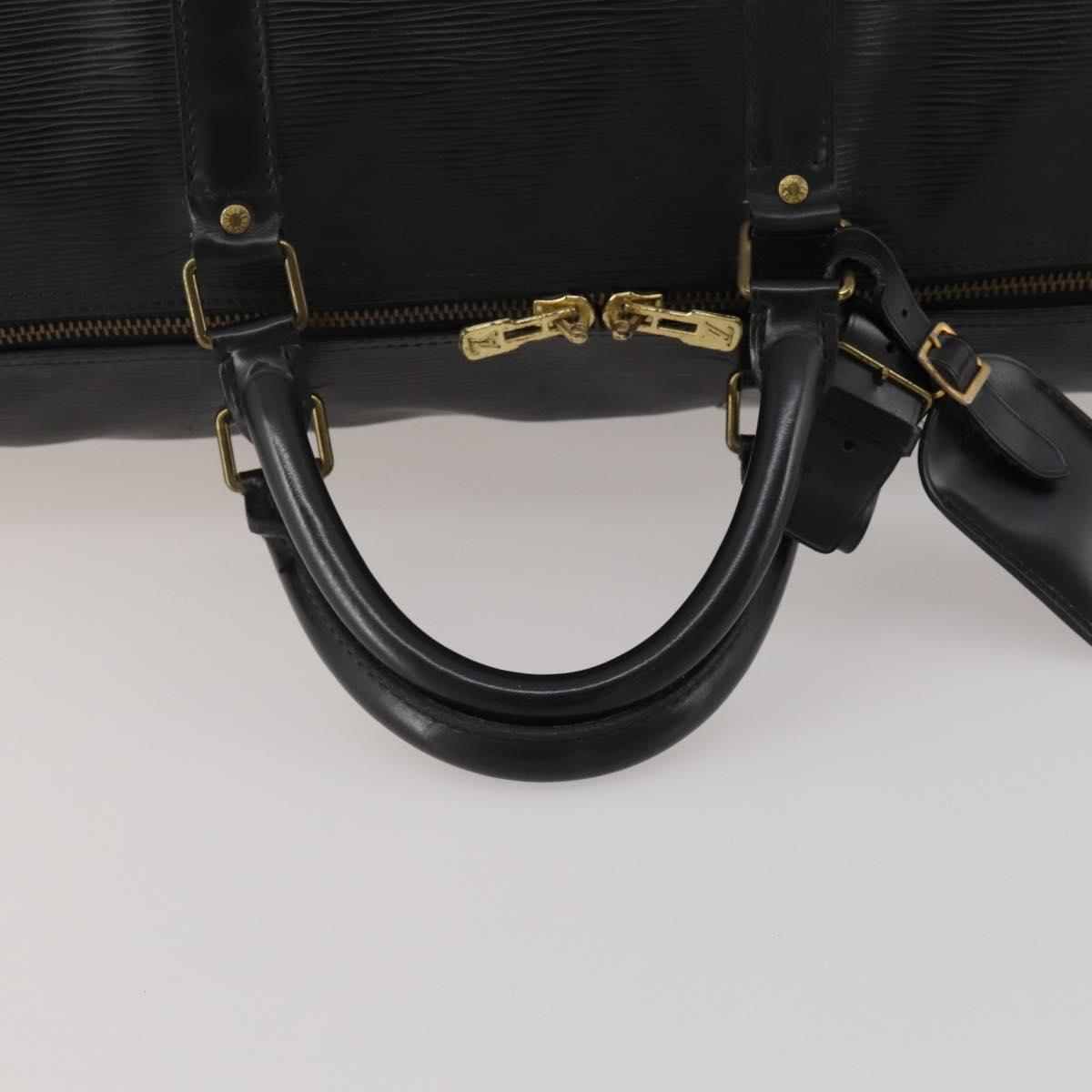 LOUIS VUITTON Epi Keepall 60 Boston Bag Black M42942 LV Auth 189674