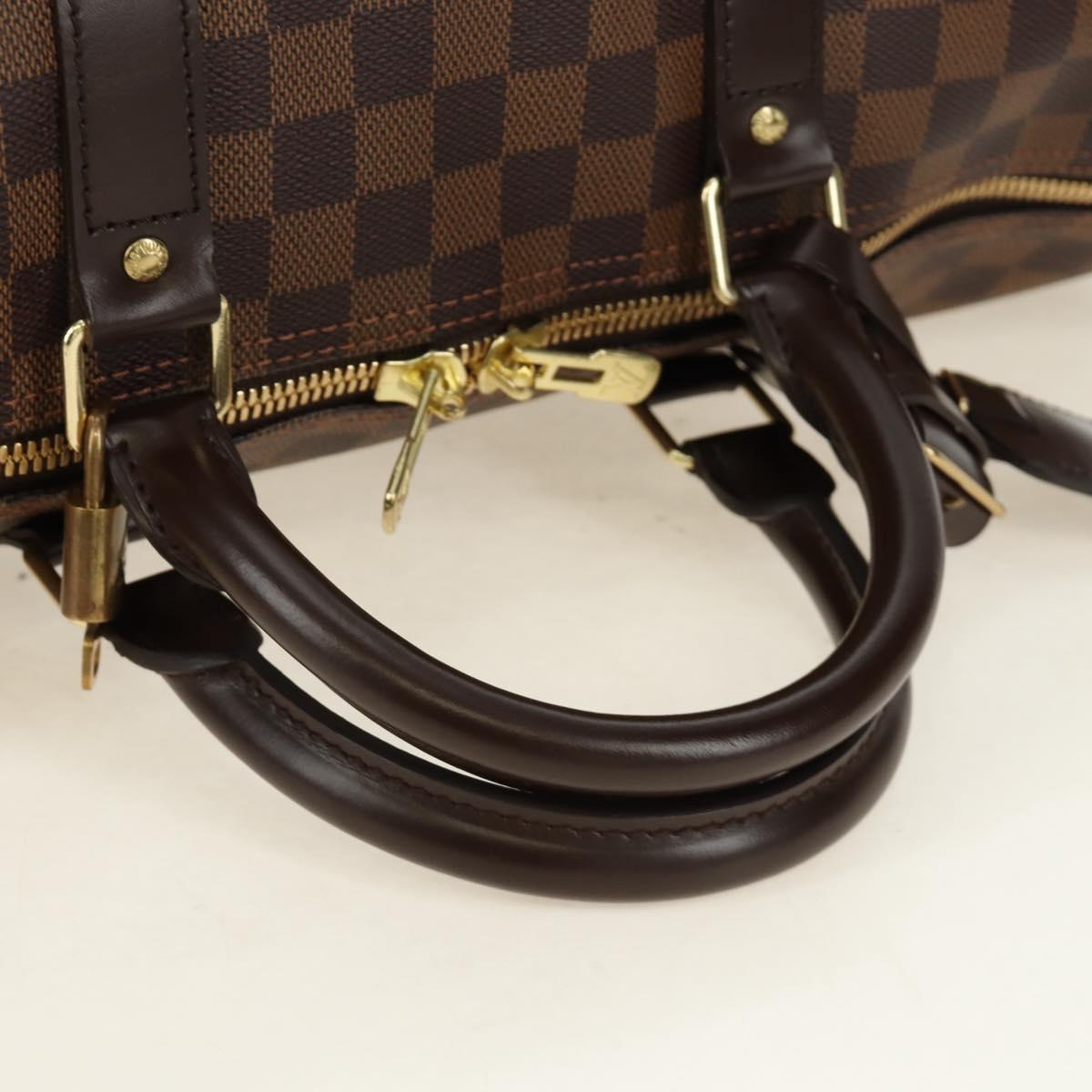 LOUIS VUITTON Damier Ebene Keepall 50 Boston Bag N41427 LV Auth 189675V