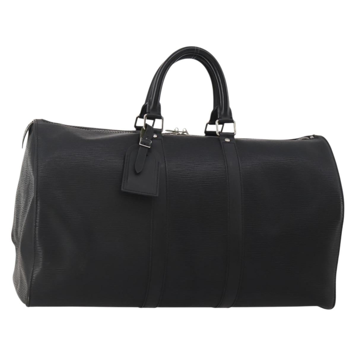 LOUIS VUITTON Epi Keepall 45 Boston Bag Black M42972 LV Auth 189677