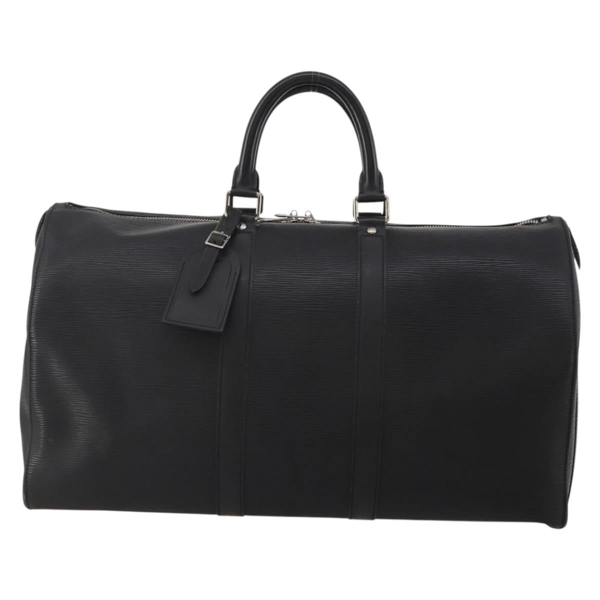 LOUIS VUITTON Epi Keepall 45 Boston Bag Black M42972 LV Auth 189677