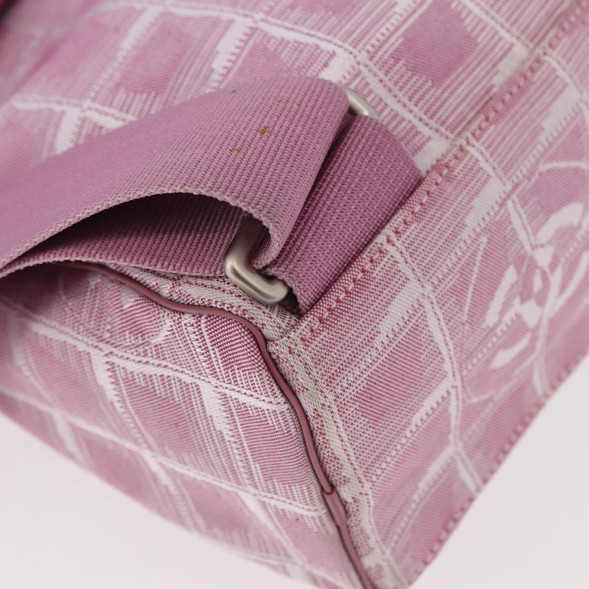 CHANEL New Travel Line Backpack Canvas 2way Pink Silver CC Auth 189678A