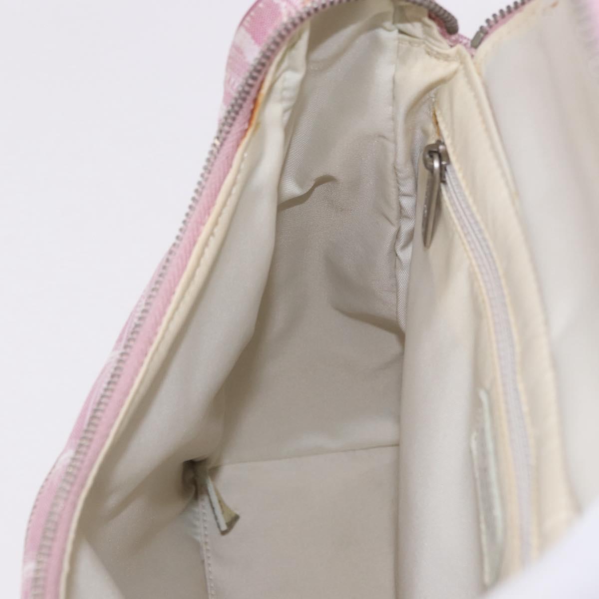 CHANEL New Travel Line Backpack Canvas 2way Pink Silver CC Auth 189678A