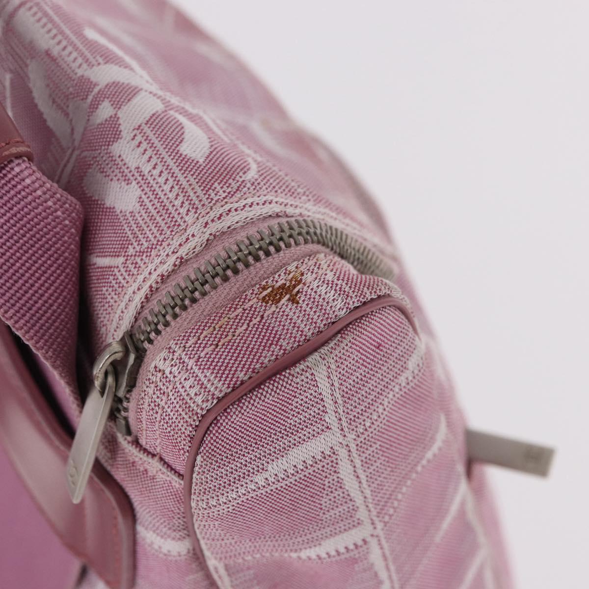 CHANEL New Travel Line Backpack Canvas 2way Pink Silver CC Auth 189678A