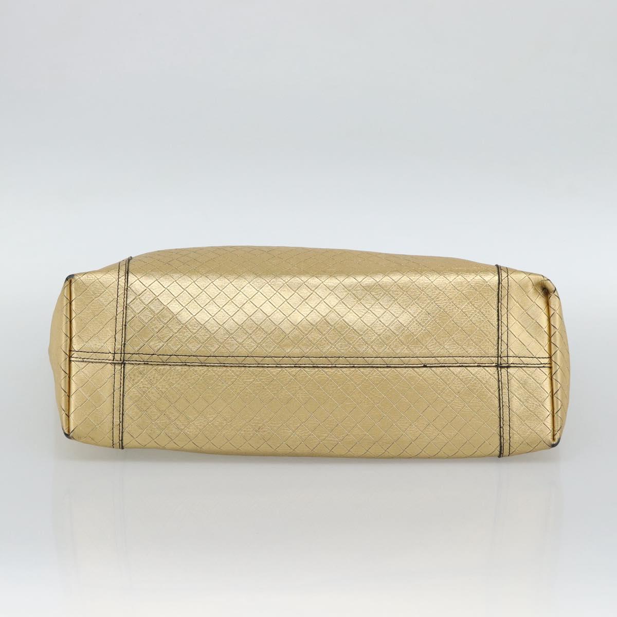 BOTTEGA VENETA INTRECCIATO Tote Bag Leather Gold Auth 189680A
