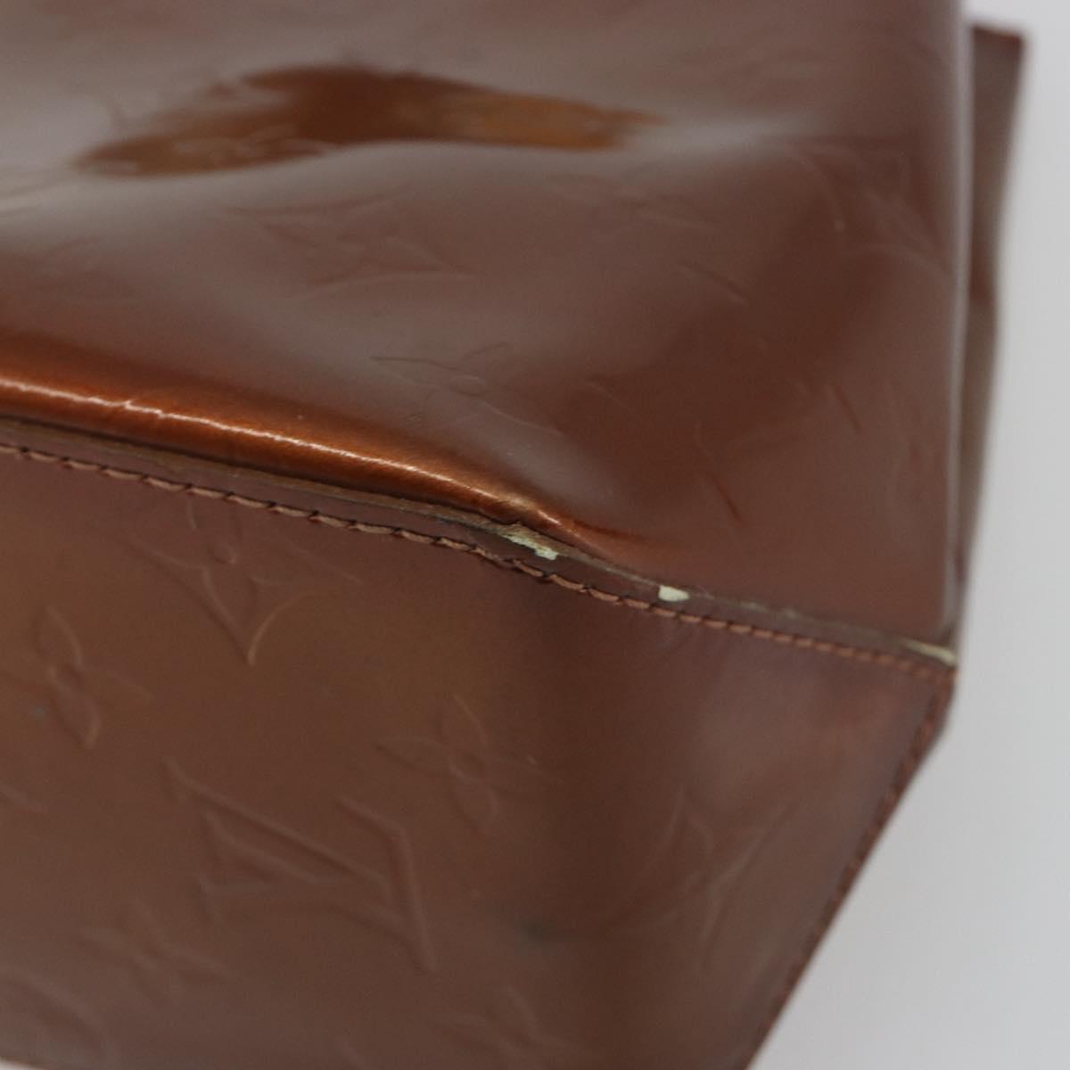 LOUIS VUITTON Monogram Vernis Reade PM Hand Bag Bronze M91146 LV Auth 189683