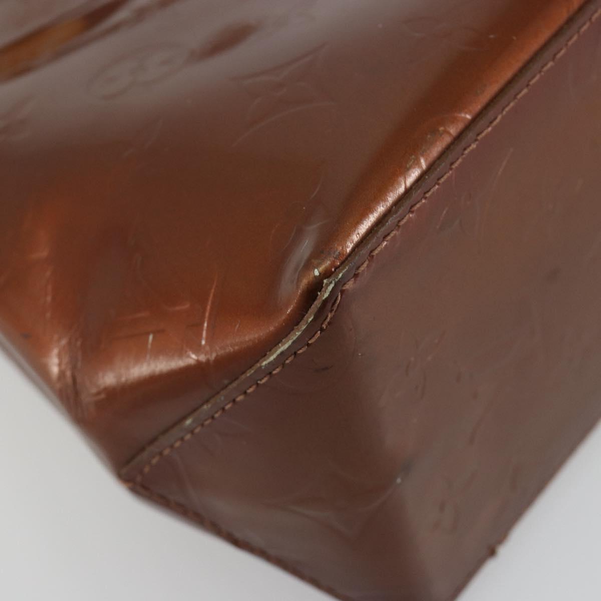 LOUIS VUITTON Monogram Vernis Reade PM Hand Bag Bronze M91146 LV Auth 189683