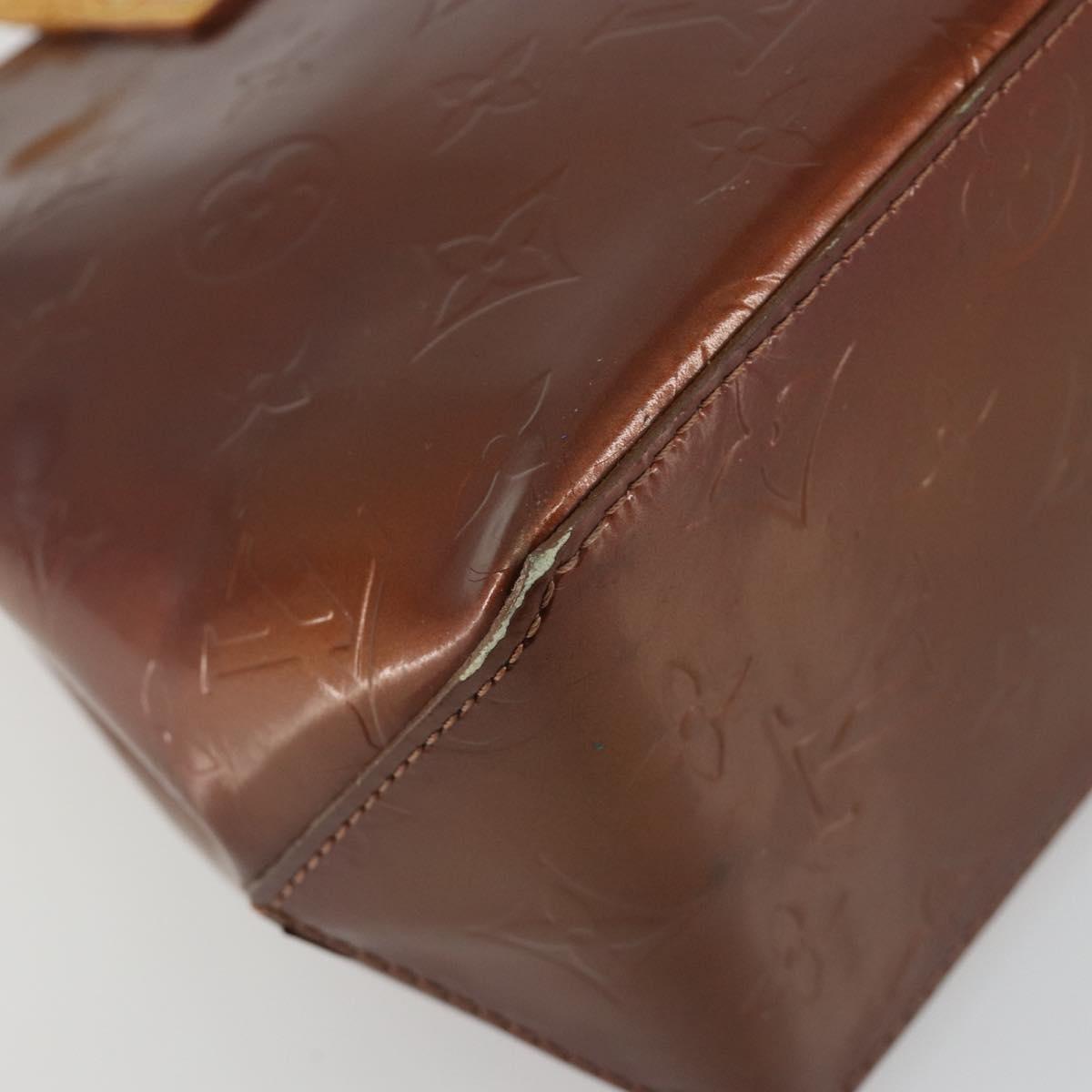 LOUIS VUITTON Monogram Vernis Reade PM Hand Bag Bronze M91146 LV Auth 189683