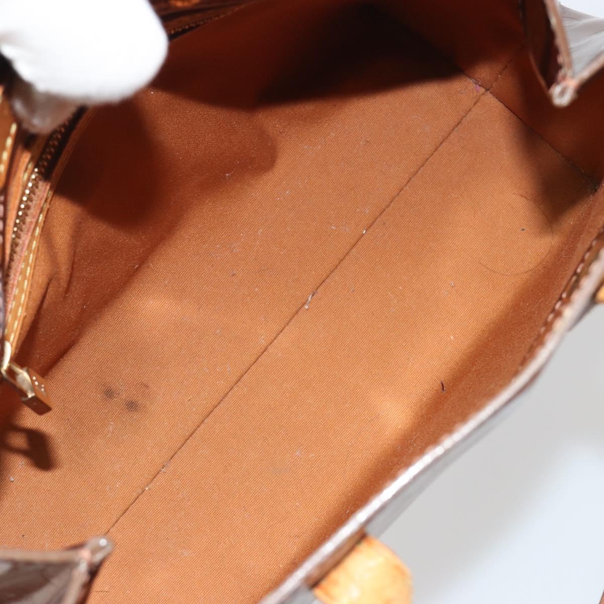 LOUIS VUITTON Monogram Vernis Reade PM Hand Bag Bronze M91146 LV Auth 189683