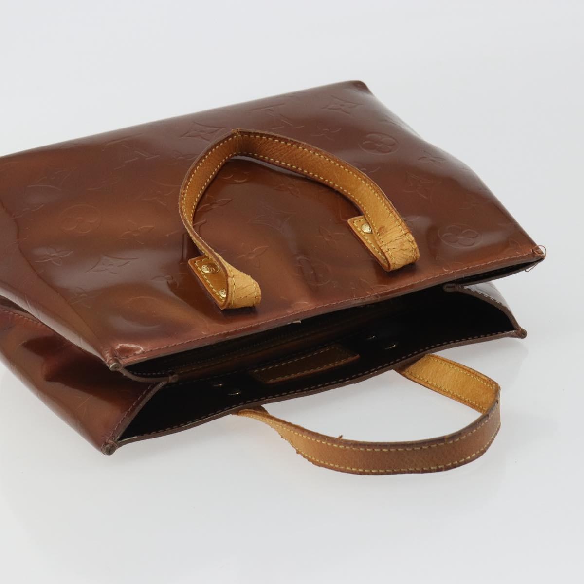 LOUIS VUITTON Monogram Vernis Reade PM Hand Bag Bronze M91146 LV Auth 189683