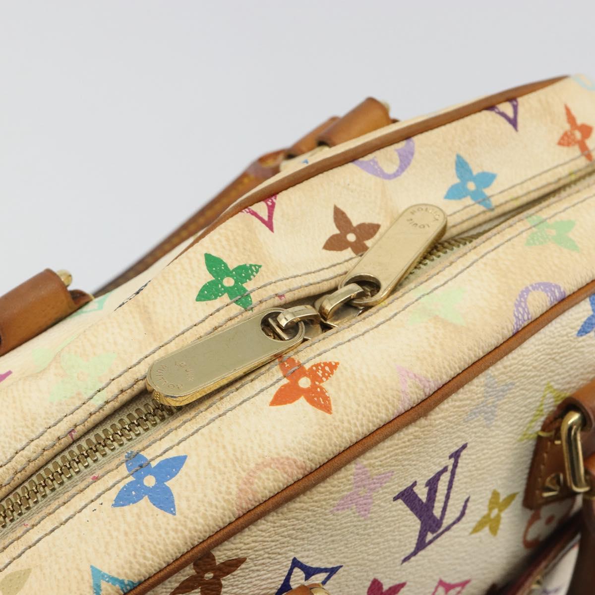 LOUIS VUITTON Monogram Multicolor Trouville Hand Bag White M92663 LV Auth 189689
