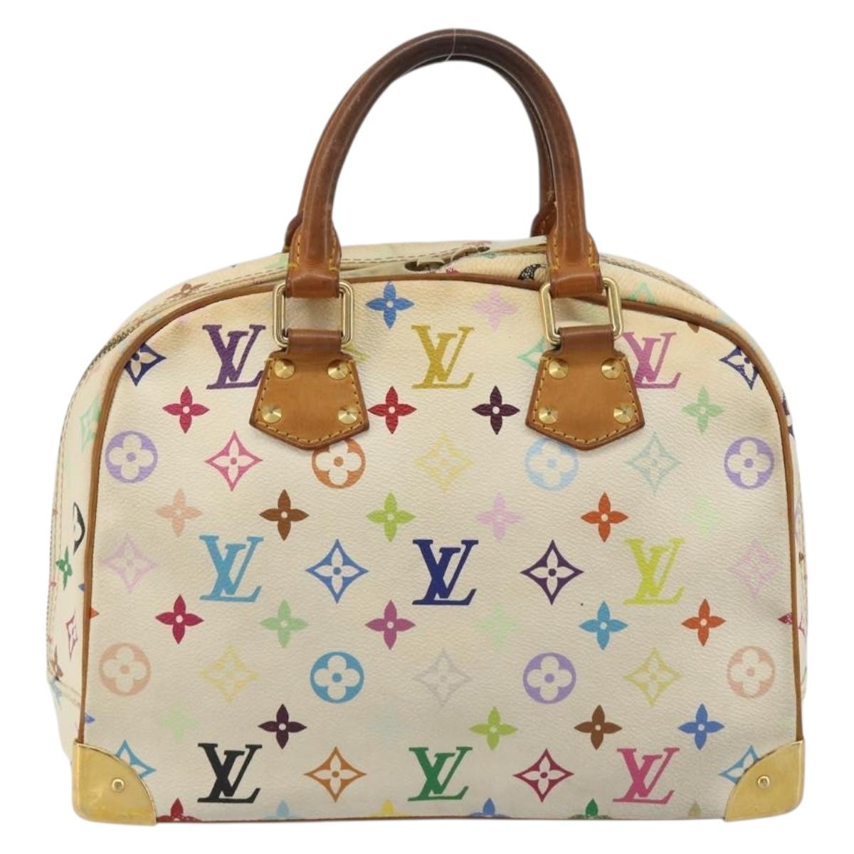 LOUIS VUITTON Monogram Multicolor Trouville Hand Bag White M92663 LV Auth 189689