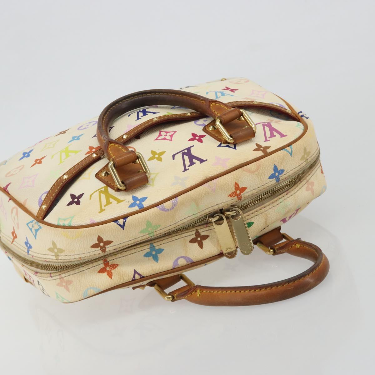 LOUIS VUITTON Monogram Multicolor Trouville Hand Bag White M92663 LV Auth 189689