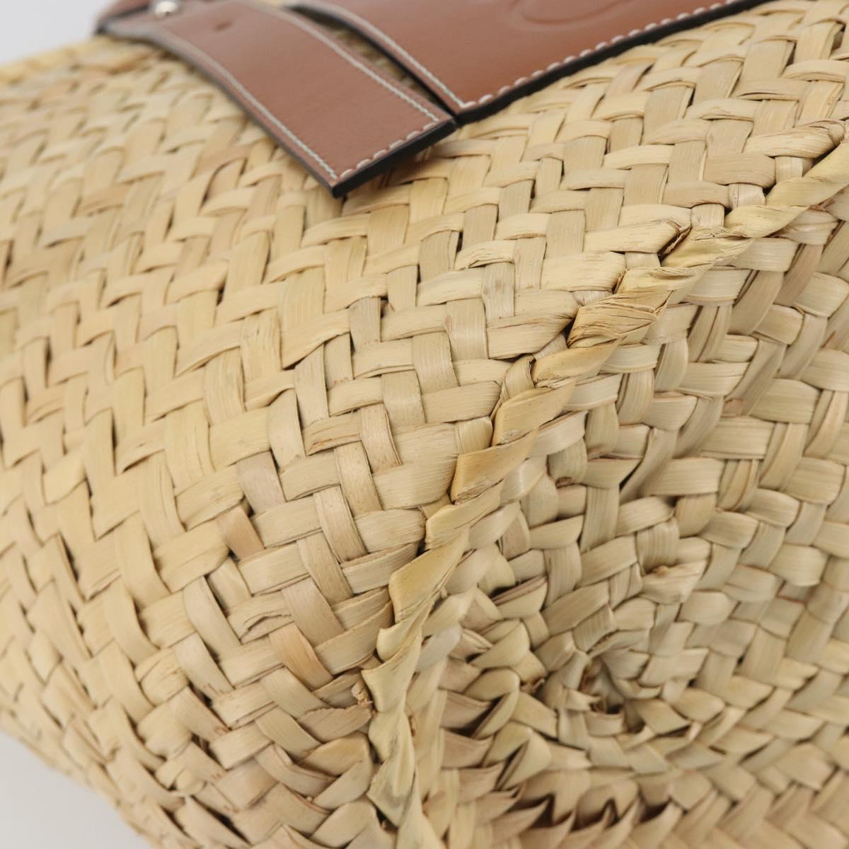 LOEWE Tote Bag Raffia Beige Auth 189709A