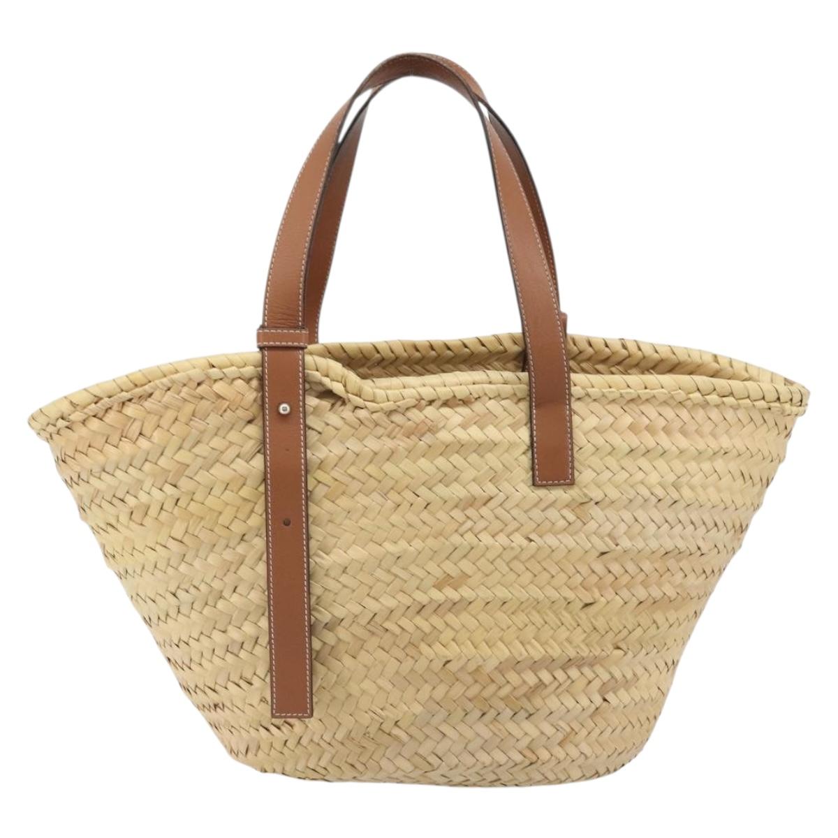 LOEWE Tote Bag Raffia Beige Auth 189709A