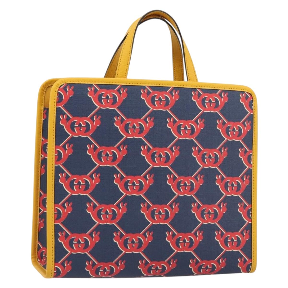 GUCCI GG Supreme Children's Hand Bag PVC Navy 605614 Auth 189710M