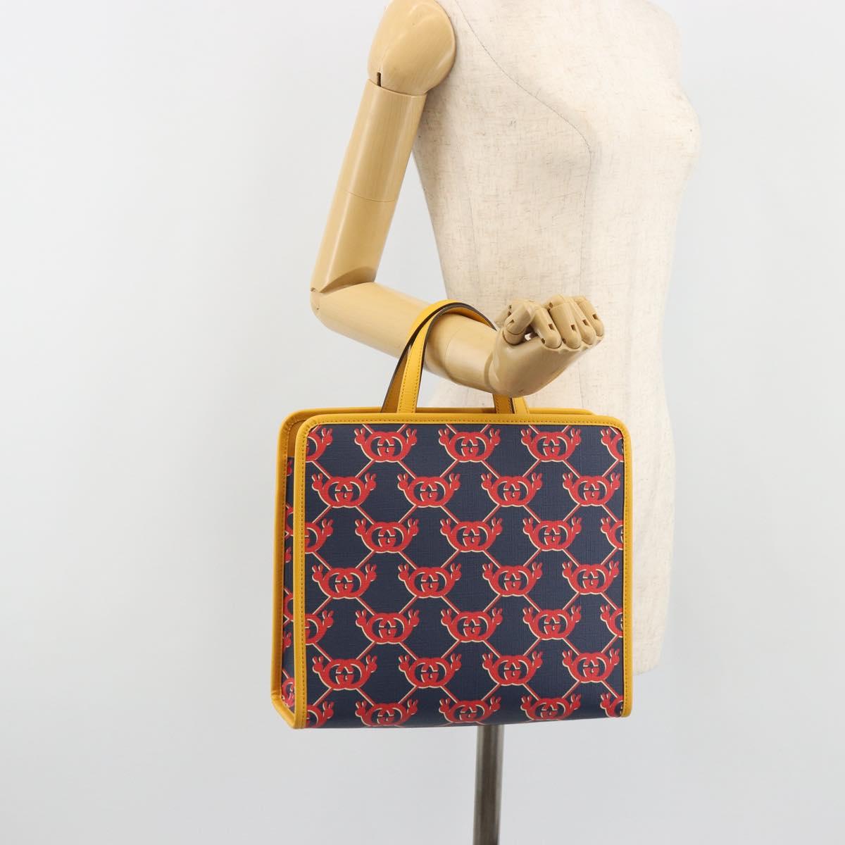 GUCCI GG Supreme Children's Hand Bag PVC Navy 605614 Auth 189710M
