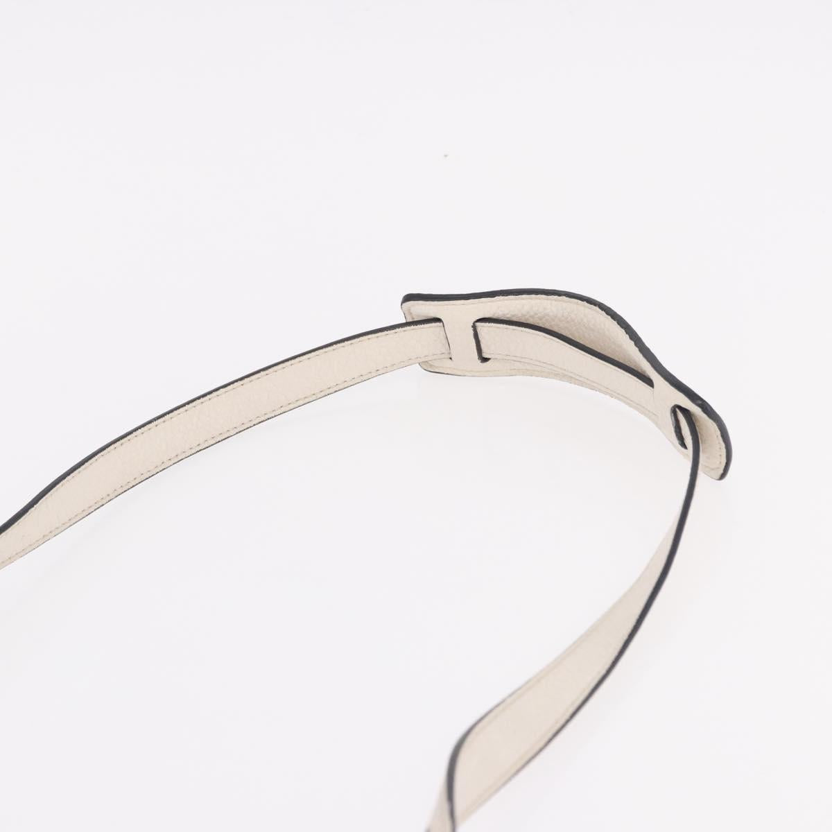 PRADA Hand Bag Vittero Dino Leather 2way White Gold Auth 189711A