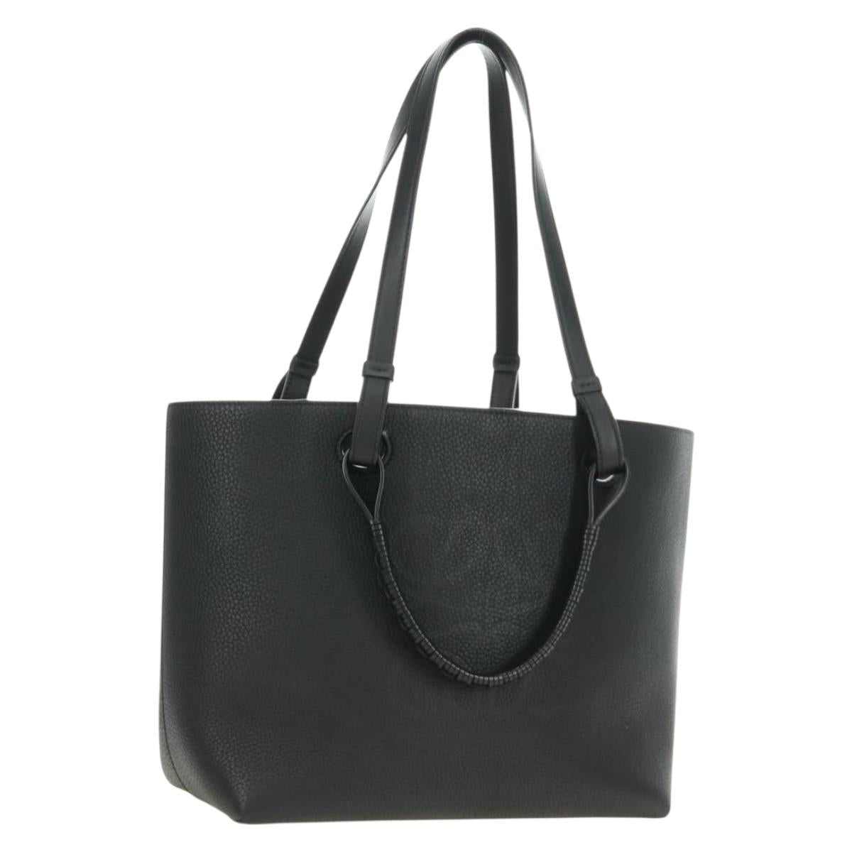 LOEWE Tote Bag Leather Black Auth 189712SV