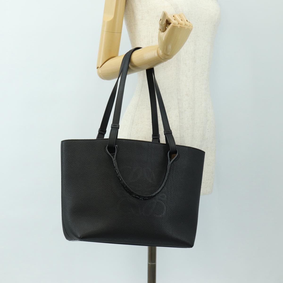 LOEWE Tote Bag Leather Black Auth 189712SV