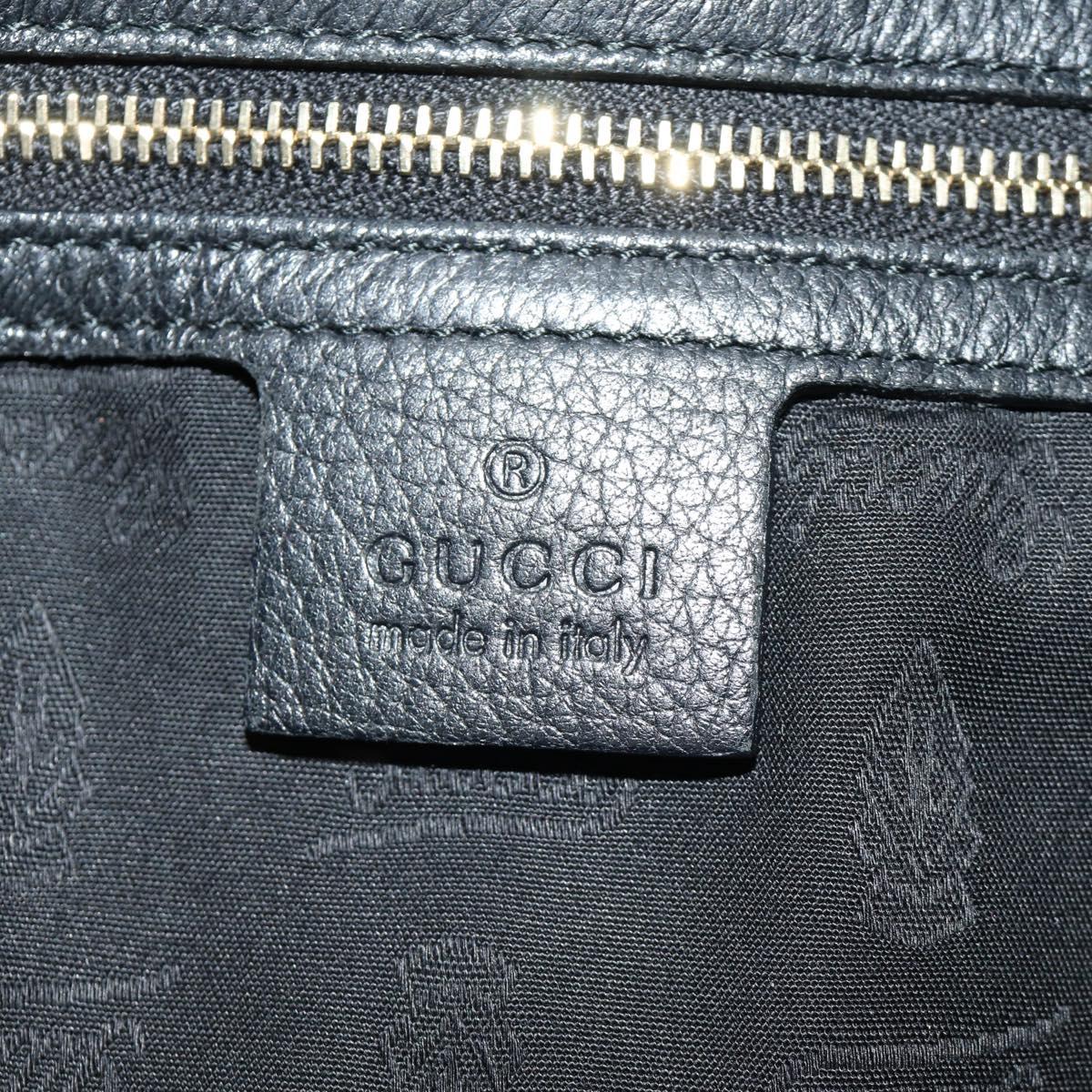 GUCCI Bamboo New Jackie Shoulder Bag Leather 2way Black Gold 246907 Auth 189713V