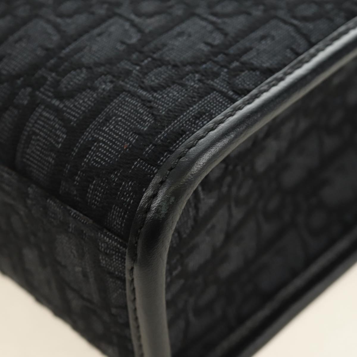 Christian Dior Trotter Canvas Safari Hand Bag 2way Black Silver Auth 189716SM