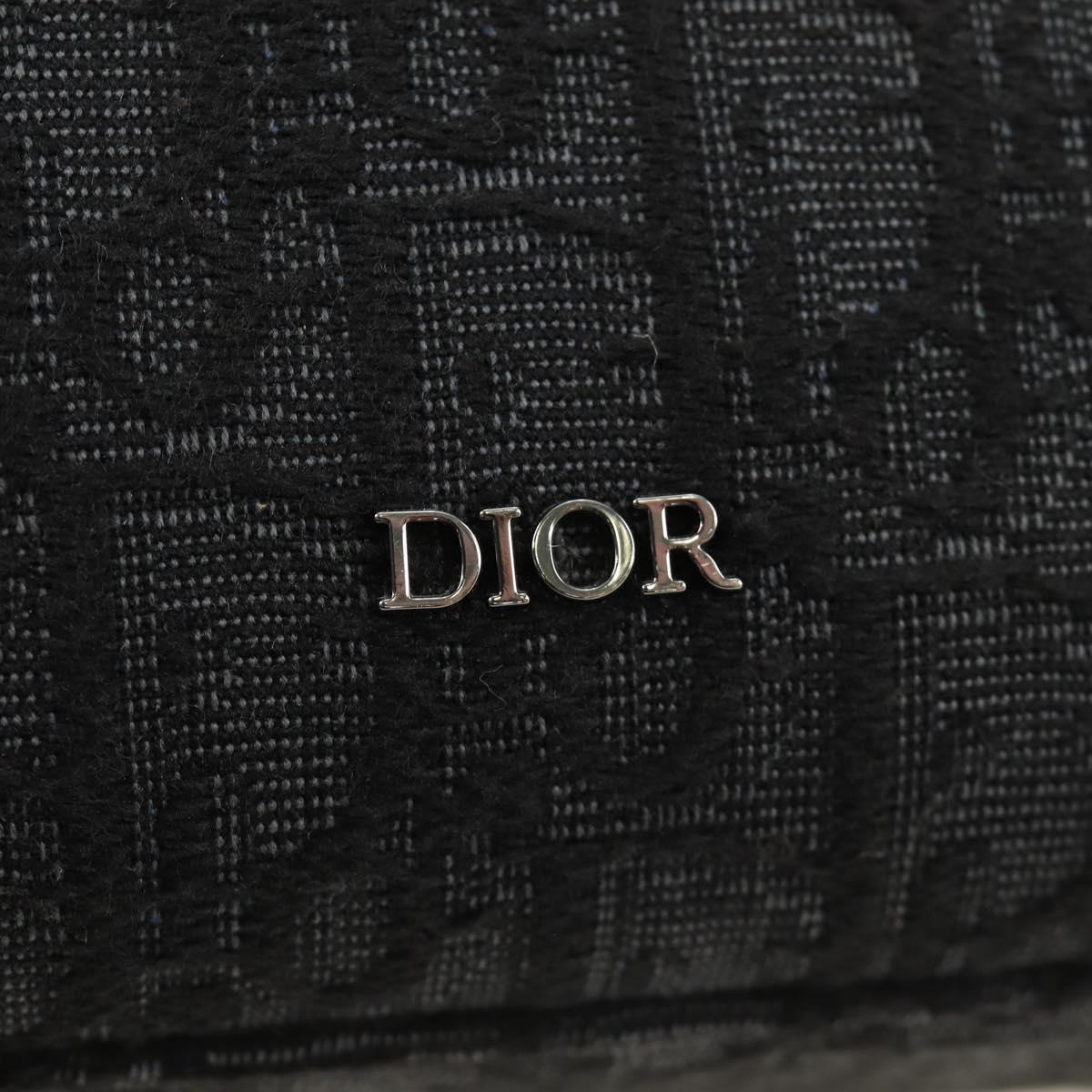 Christian Dior Trotter Canvas Safari Hand Bag 2way Black Silver Auth 189716SM