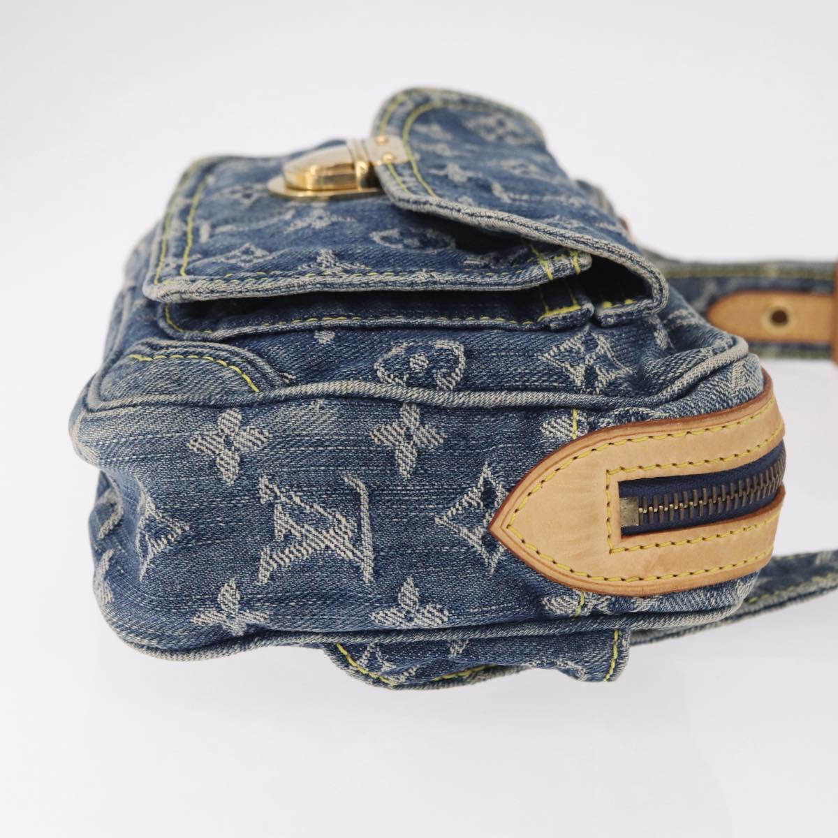 LOUIS VUITTON Monogram Denim Bum Bag Body Bag Blue M95347 LV Auth 189722SAV