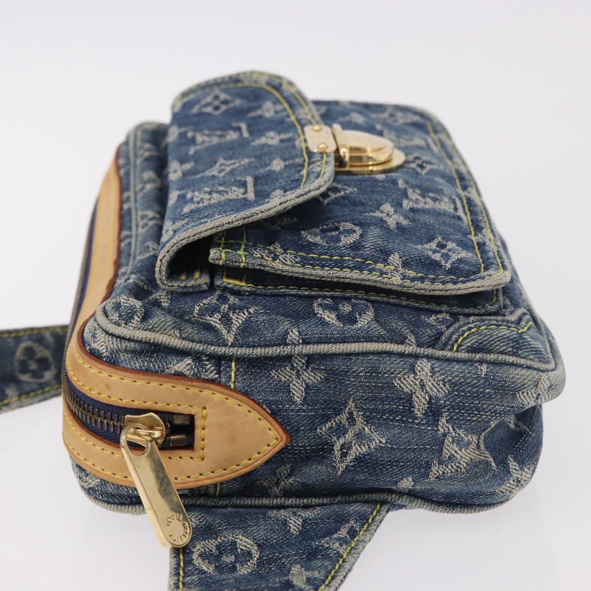 LOUIS VUITTON Monogram Denim Bum Bag Body Bag Blue M95347 LV Auth 189722SAV