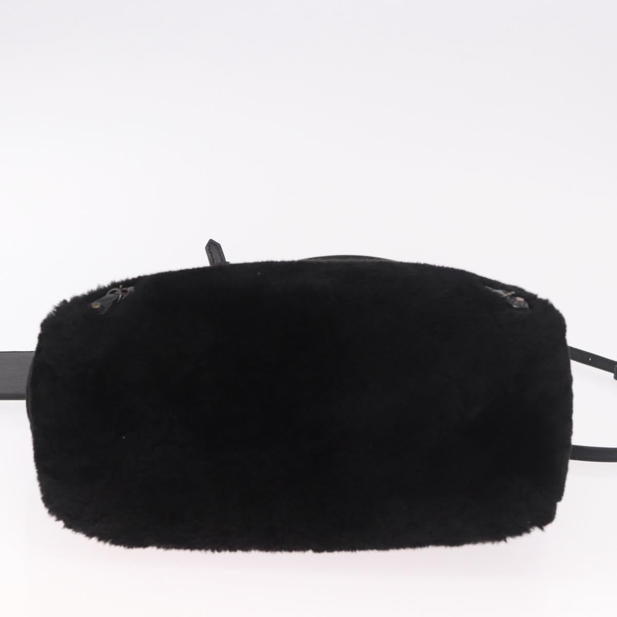 BALENCIAGA Hand Bag Fur 2way Black Auth 189725A