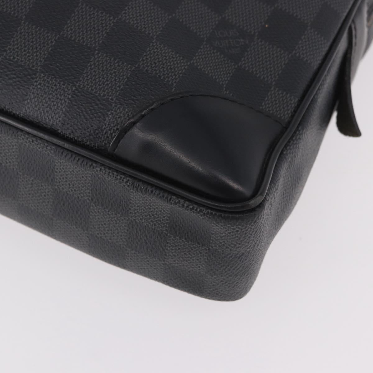 LOUIS VUITTON Damier Grafitte Porte Documents Voyage Bag N41125 LV Auth 189727