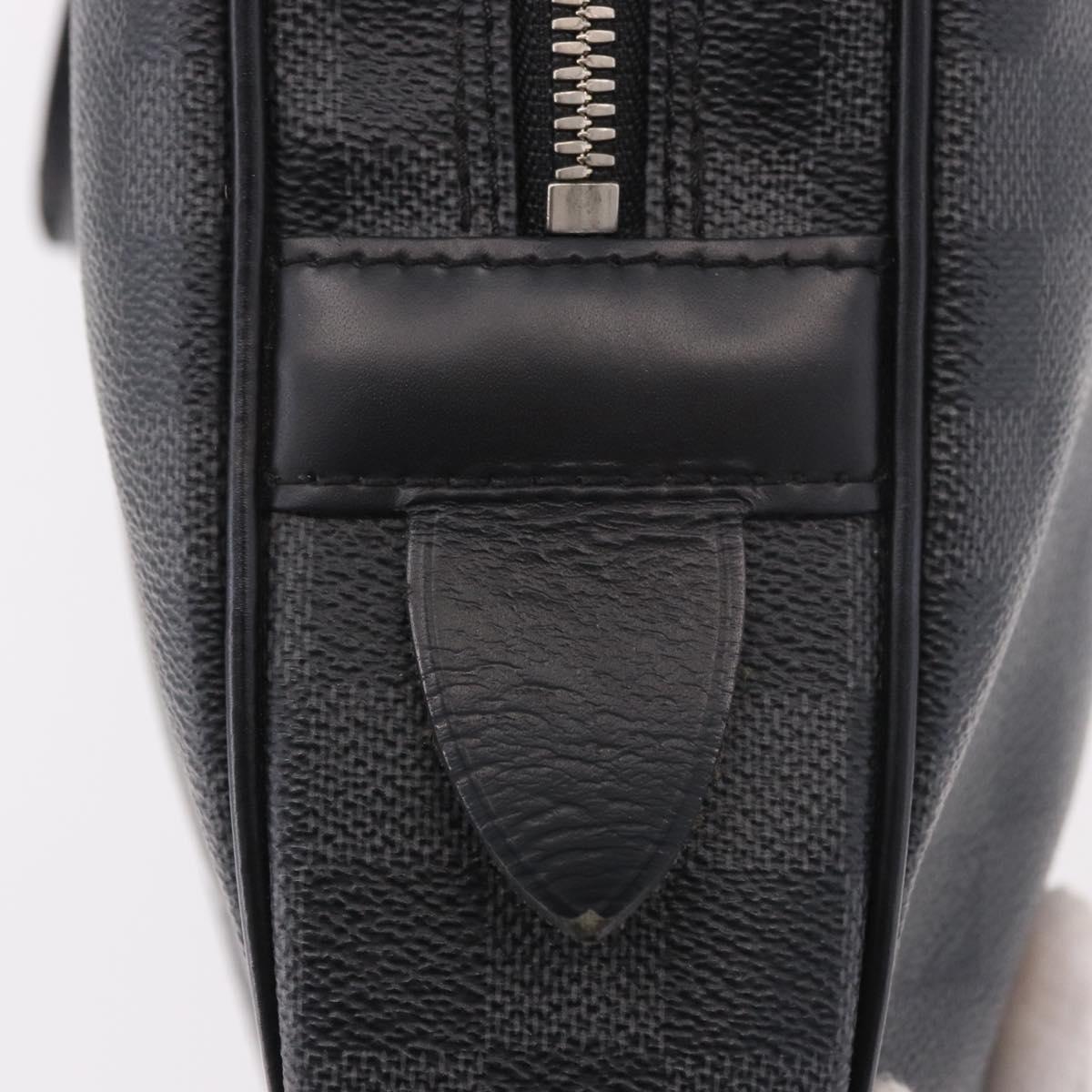 LOUIS VUITTON Damier Grafitte Porte Documents Voyage Bag N41125 LV Auth 189727