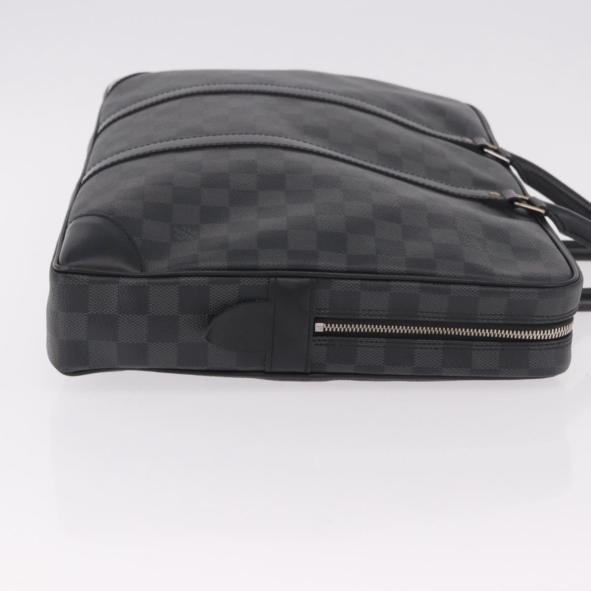 LOUIS VUITTON Damier Grafitte Porte Documents Voyage Bag N41125 LV Auth 189727