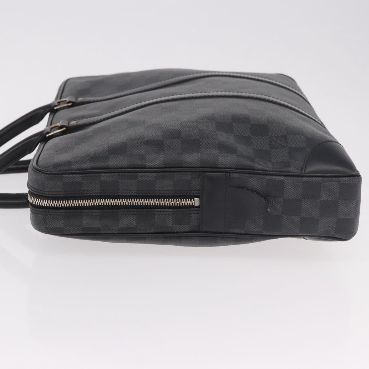 LOUIS VUITTON Damier Grafitte Porte Documents Voyage Bag N41125 LV Auth 189727