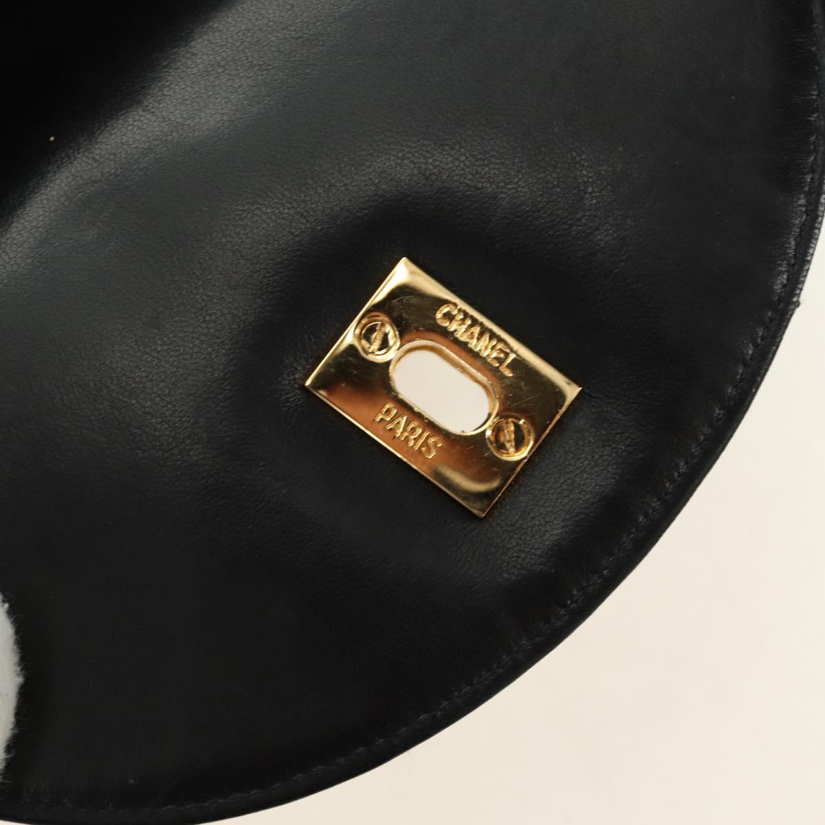 CHANEL Matelasse Backpack Lamb Skin Black Gold CC Auth 189728V
