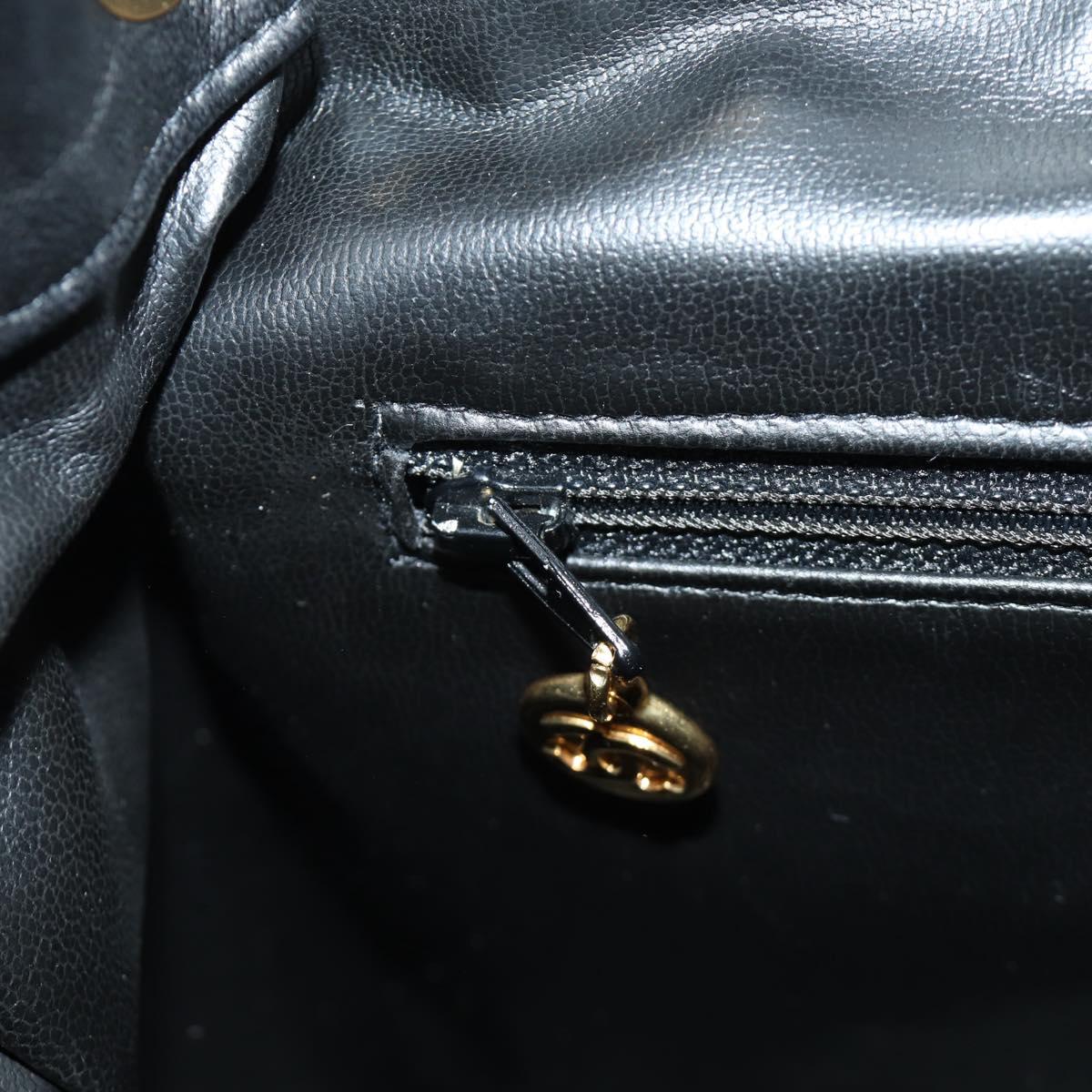 CHANEL Matelasse Backpack Lamb Skin Black Gold CC Auth 189728V