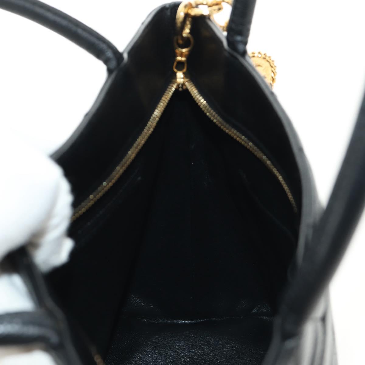 CHANEL Matelasse Standard Tote Bag Caviar Skin Black Gold CC Auth 189730SV
