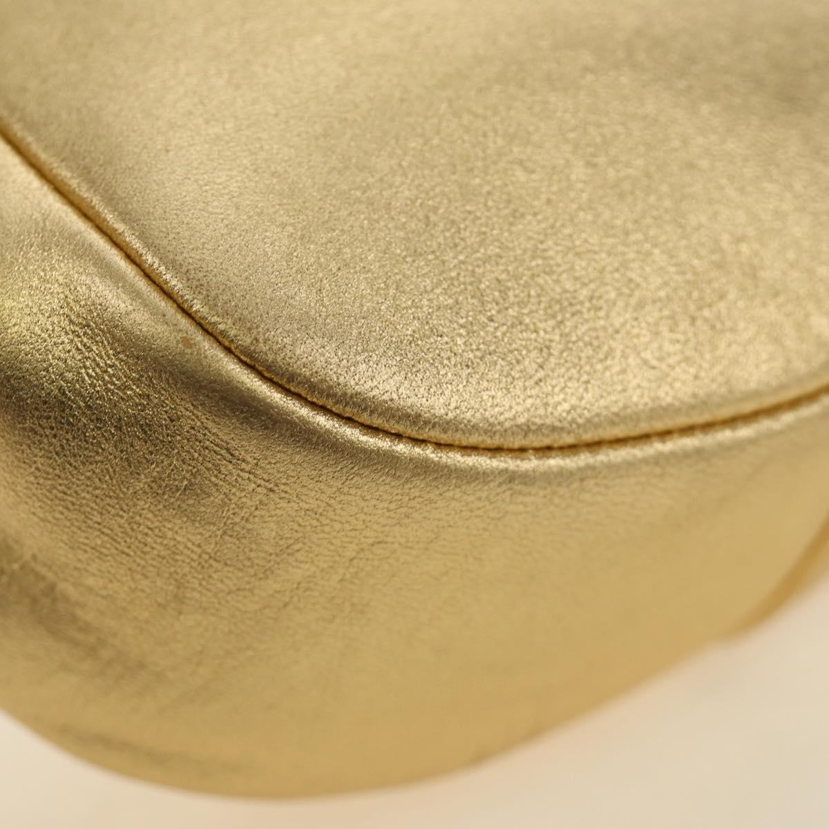 CHANEL Chain Shoulder Bag Leather Gold CC Auth 189731SM