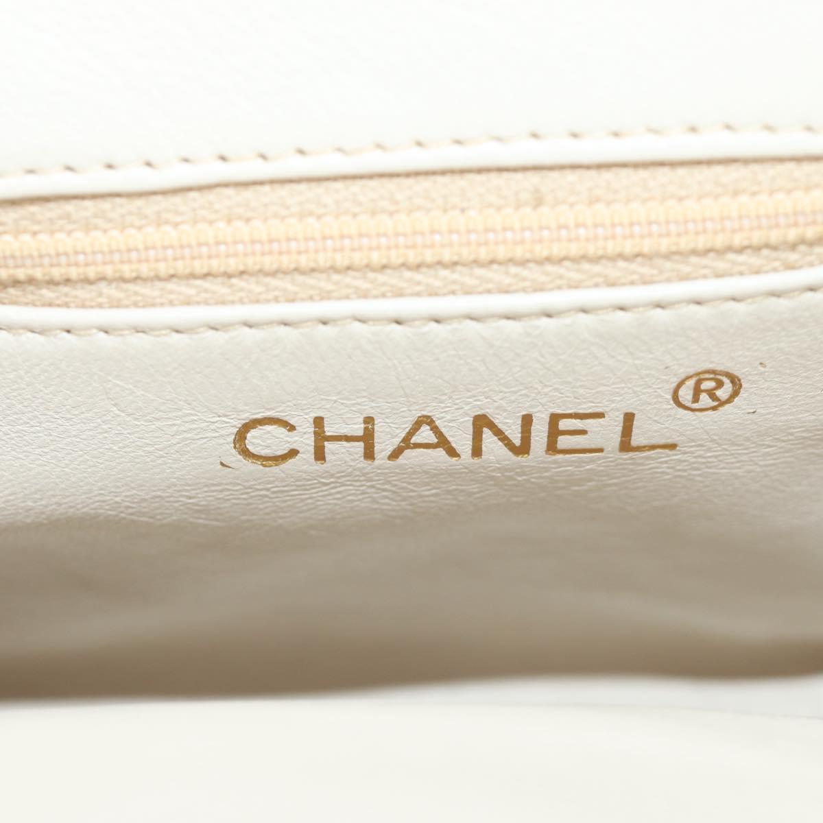 CHANEL Chain Shoulder Bag Leather Gold CC Auth 189731SM