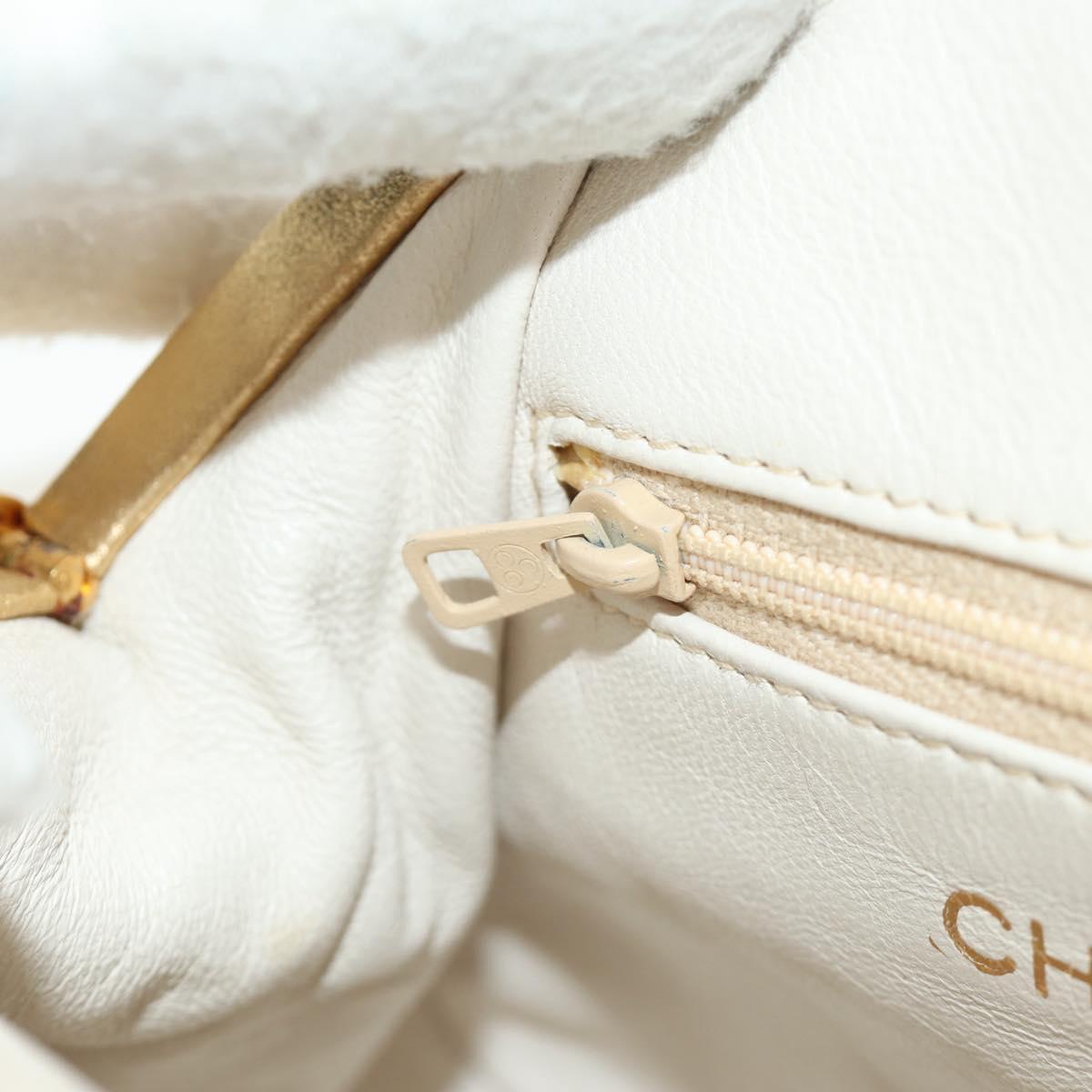 CHANEL Chain Shoulder Bag Leather Gold CC Auth 189731SM