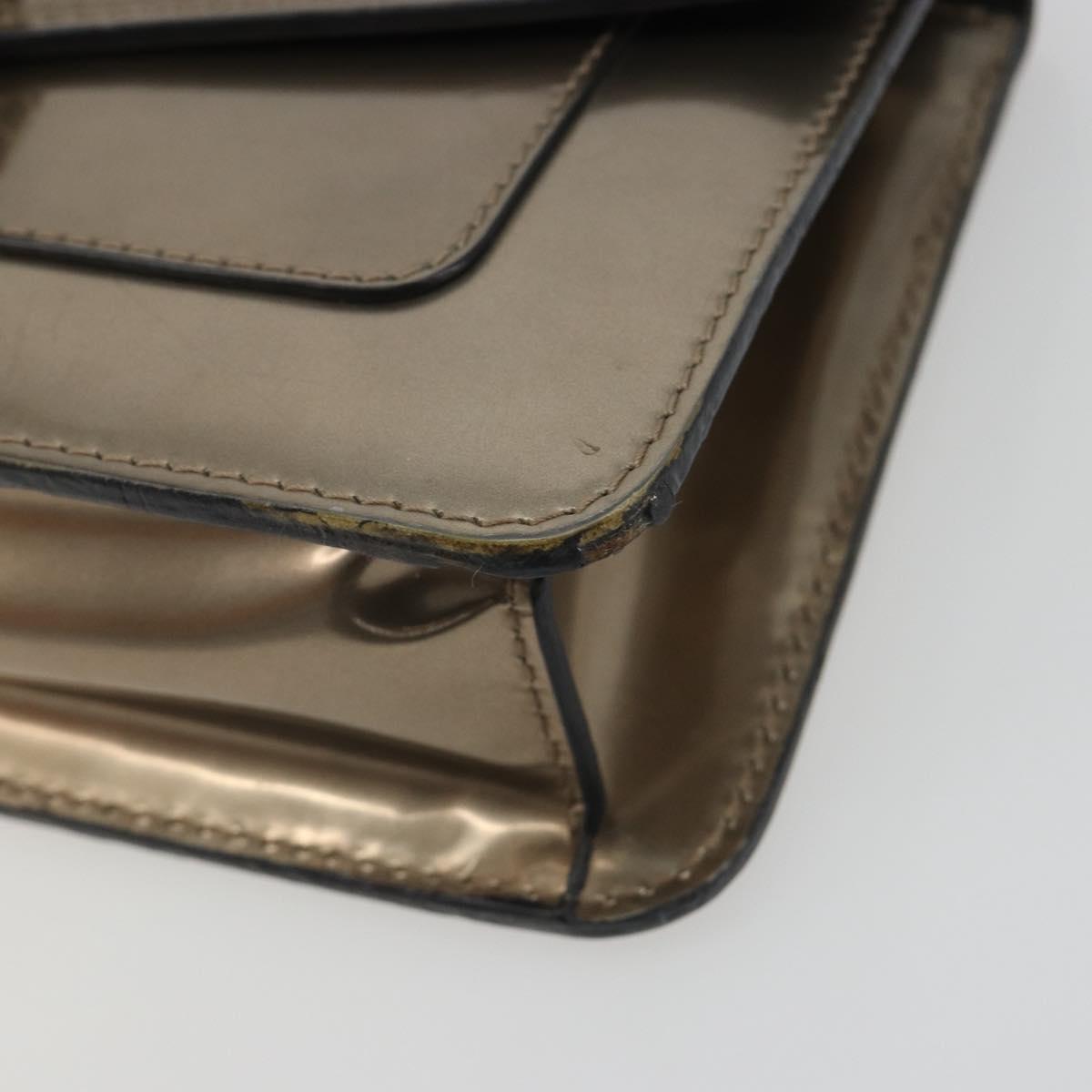 BVLGARI Serpenti Shoulder Bag Leather Gold Auth 189741A