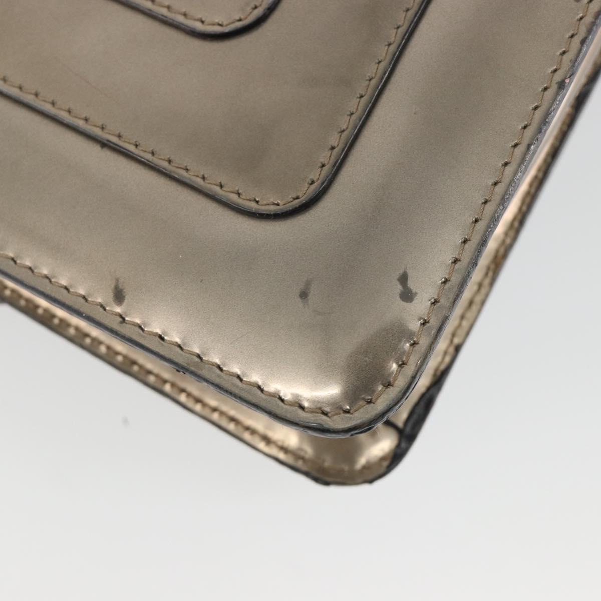 BVLGARI Serpenti Shoulder Bag Leather Gold Auth 189741A