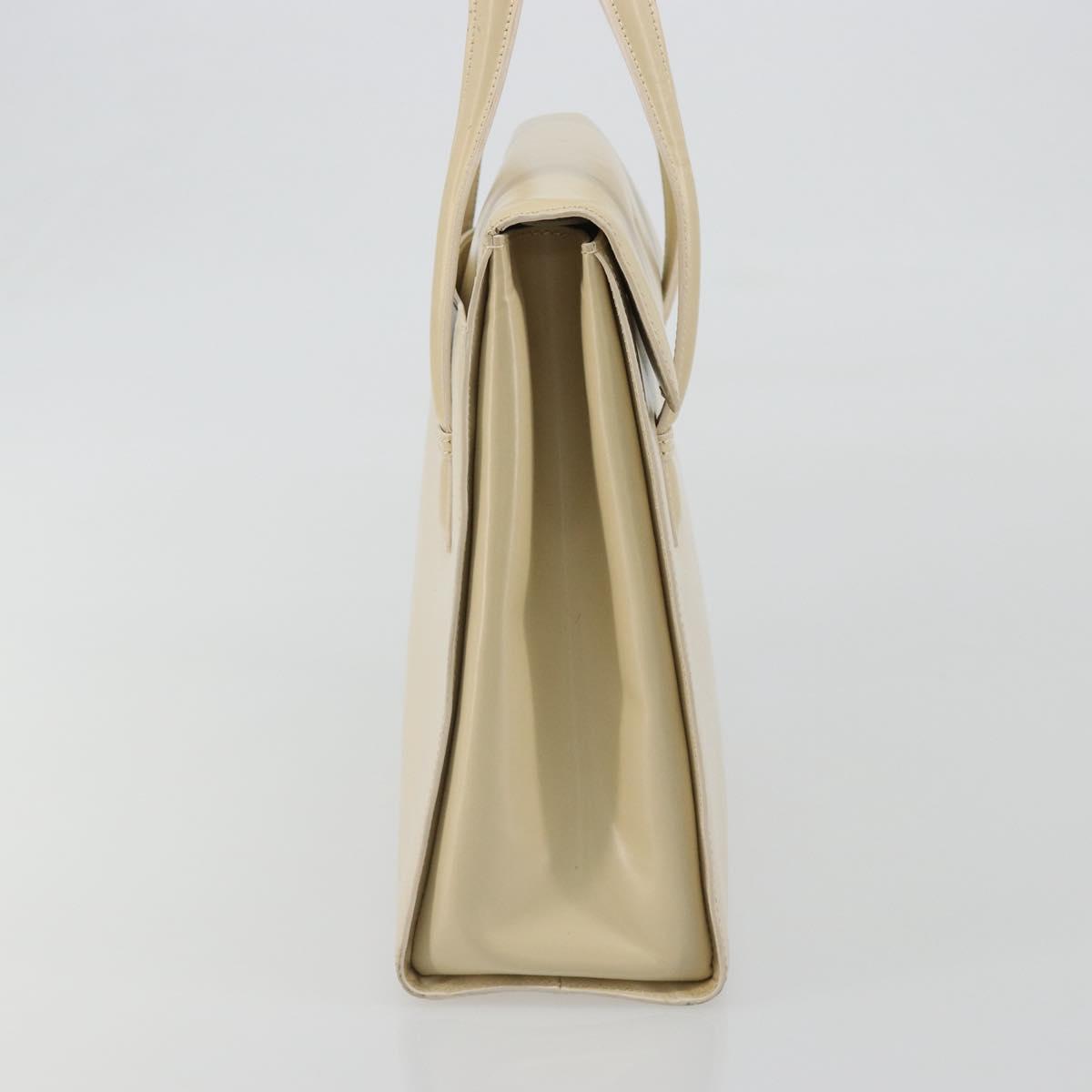 LOEWE Hand Bag Leather 2way Ivory Gold Auth 189745A