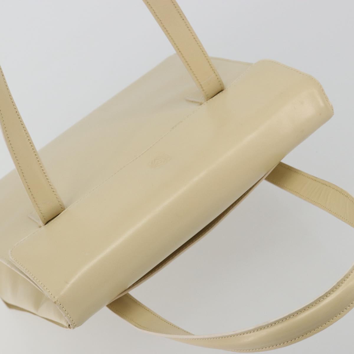 LOEWE Hand Bag Leather 2way Ivory Gold Auth 189745A