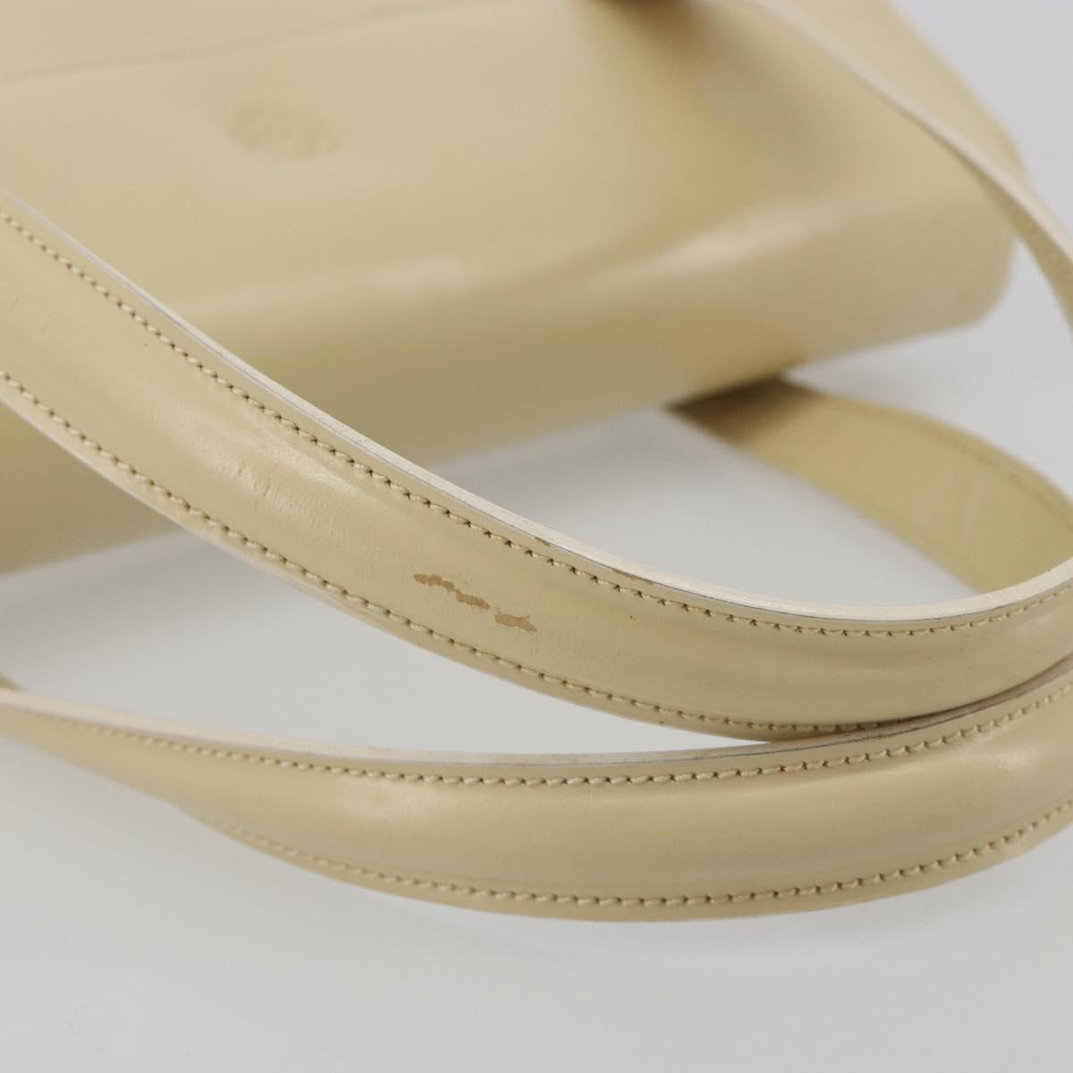 LOEWE Hand Bag Leather 2way Ivory Gold Auth 189745A