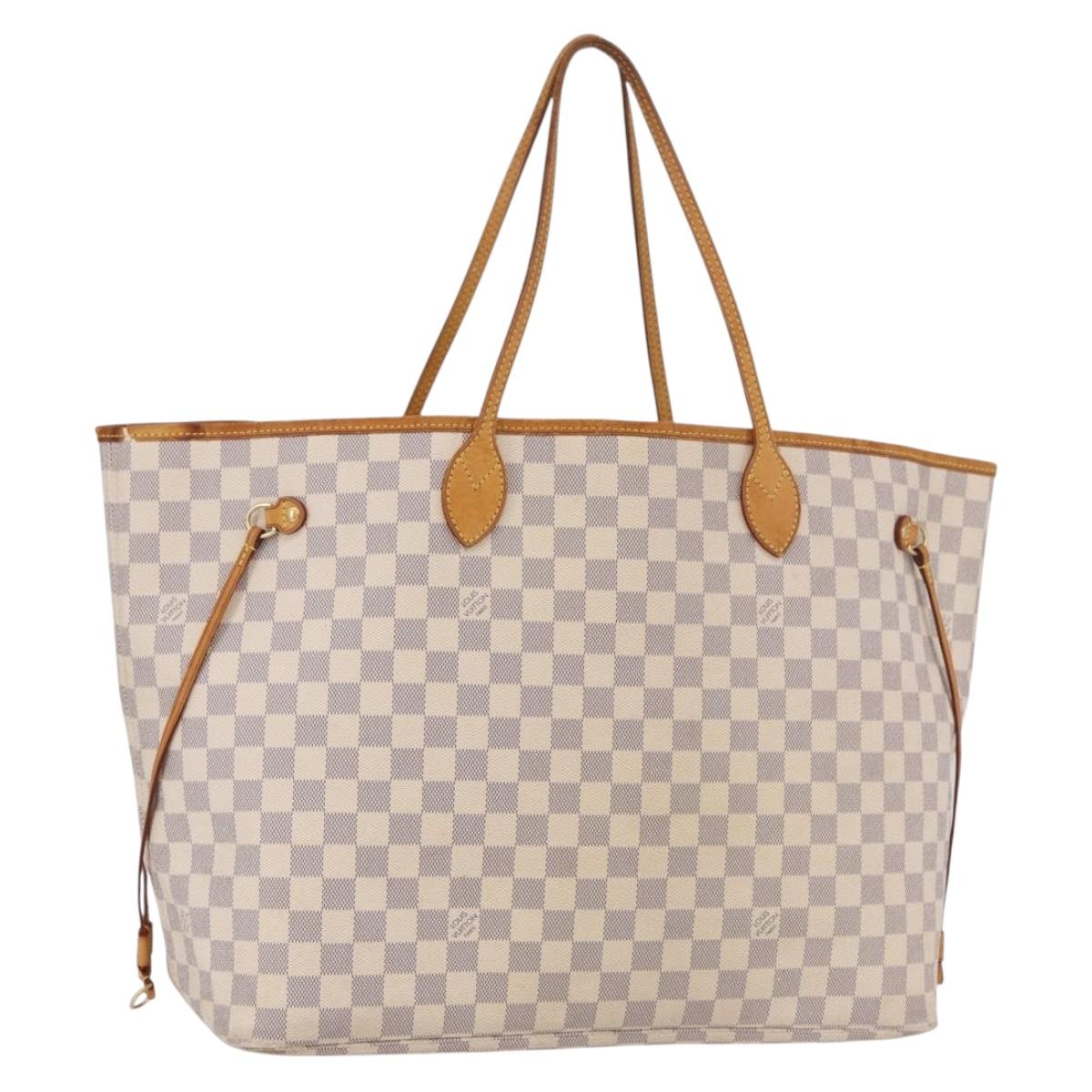 LOUIS VUITTON Damier Azur Neverfull GM Tote Bag N41360 LV Auth 189747