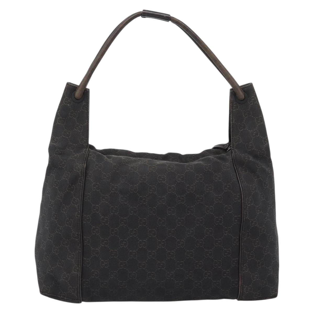 GUCCI GG Canvas Shoulder Bag Black 101292 Auth 189748A