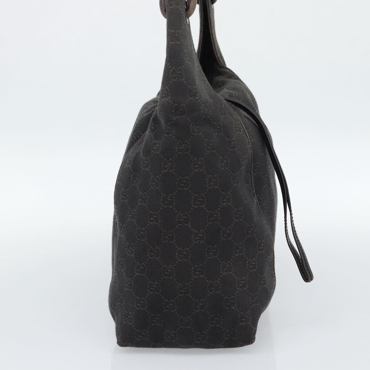 GUCCI GG Canvas Shoulder Bag Black 101292 Auth 189748A