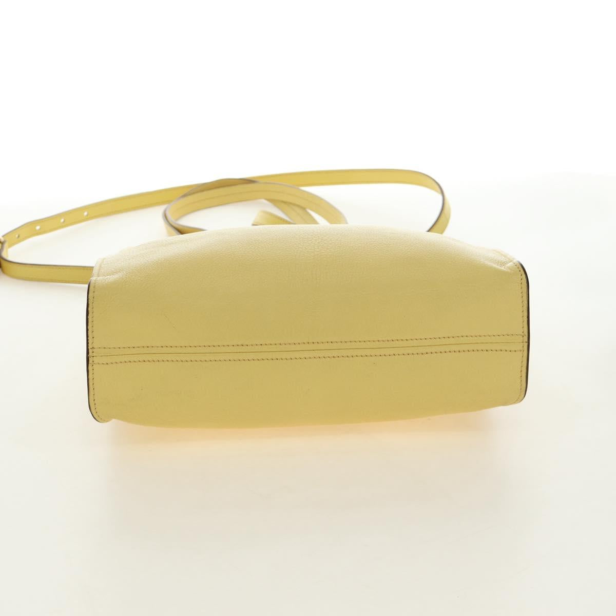 Miu Miu Tote Bag Leather 2way Yellow Gold Auth 189749M